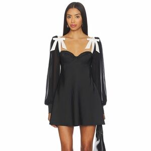 Majorelle Revolve Bayleee Black Coquette Bow Bustier Mini Dress Size XS NWT